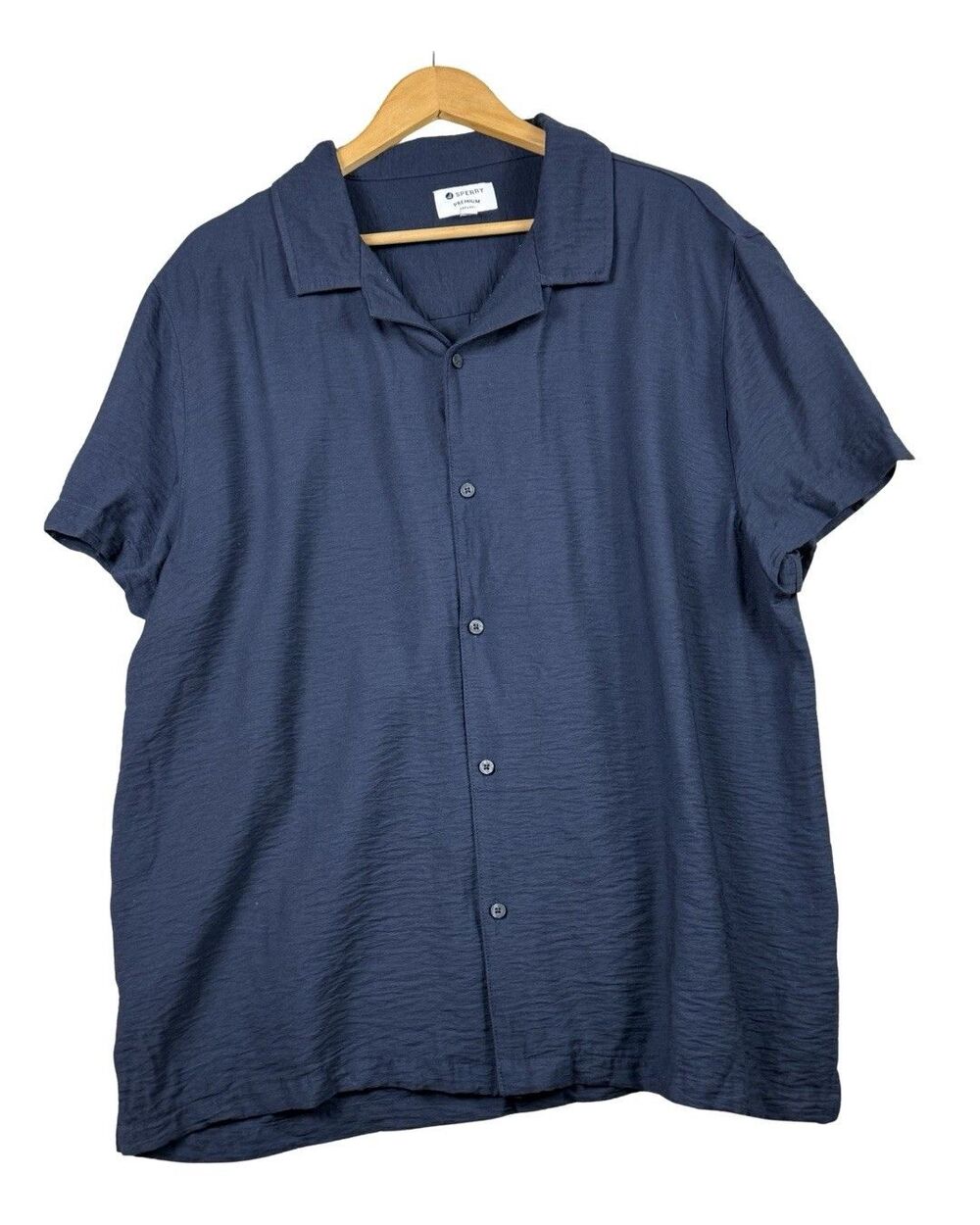 Sperry Premium Short Sleeve Button Down Shirt Mens XL Blue‎ Casual